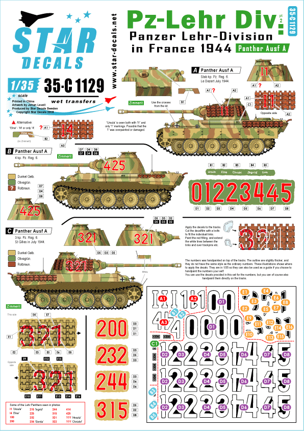 Star Decals 35-C1129 Panzer-Lehr Division #2 1/35