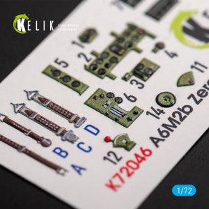 KELIK K72046 A6M2B ZERO - INTERIOR 3D DECALS FOR TAMIYA KIT 1/72 – image 4