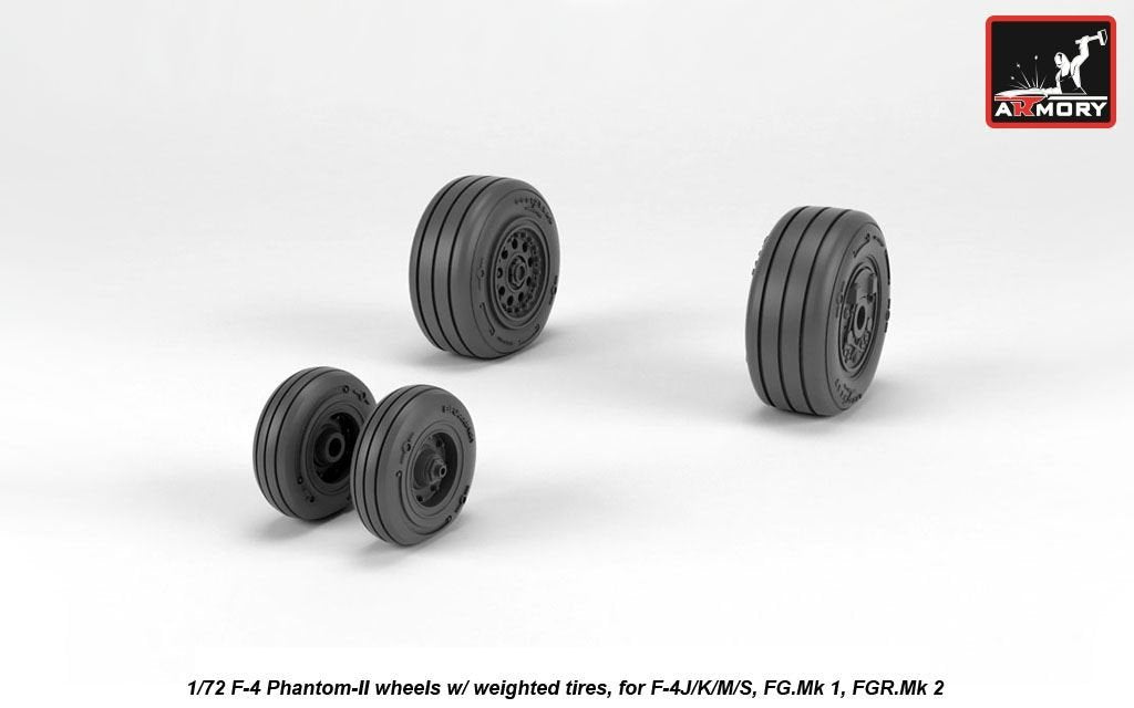 Armory Models AW72330 F-4 Phantom-II wheels w/ weighted tires, late 1/72 – Bild 4