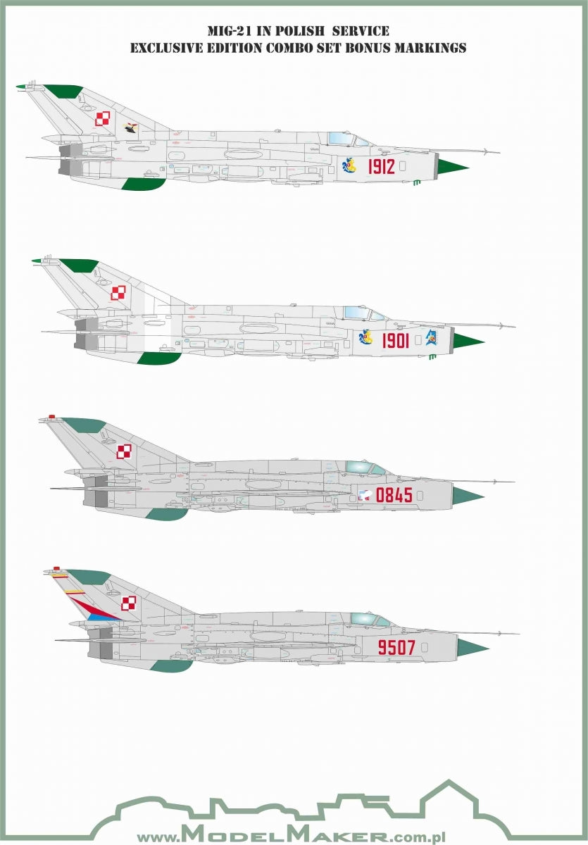 Décalcomanies ModelMaker CS48001 MiG-21 édition exclusive service polonais, ensemble combiné 1/48 – image 2
