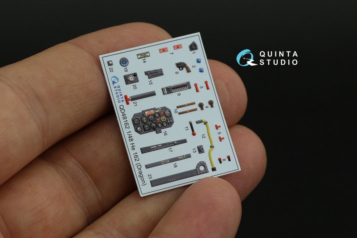 Quinta Studio QD48162 He 162 3D-Printed &amp;amp; coloured Interior on decal paper (Dragon) 1/48 – zdjęcie 7