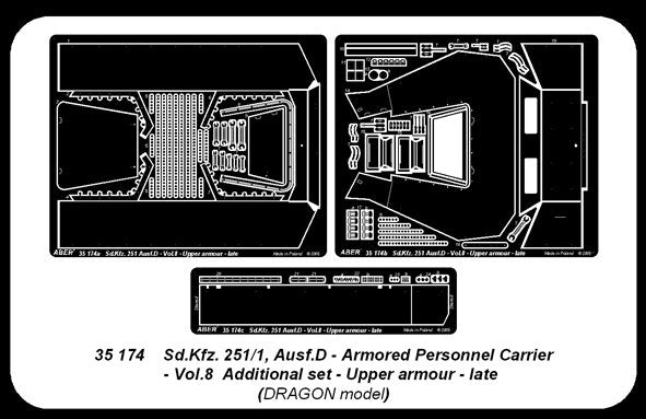 Aber 35174 Sd.Kfz. 251/1 Ausf.D. part 8 upper rear armor (DRA) (1/35) – image 2