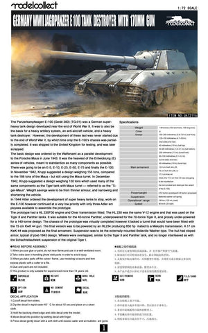 Modelcollect UA72116 Germany WWII Jagdpanzer E-100 Tank Destroyer with 170mm Gun 1/72 – zdjęcie 2