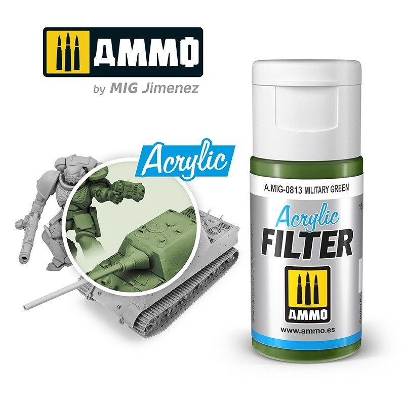 Filtre acrylique Ammo of Mig 0813 Vert militaire 15 ml