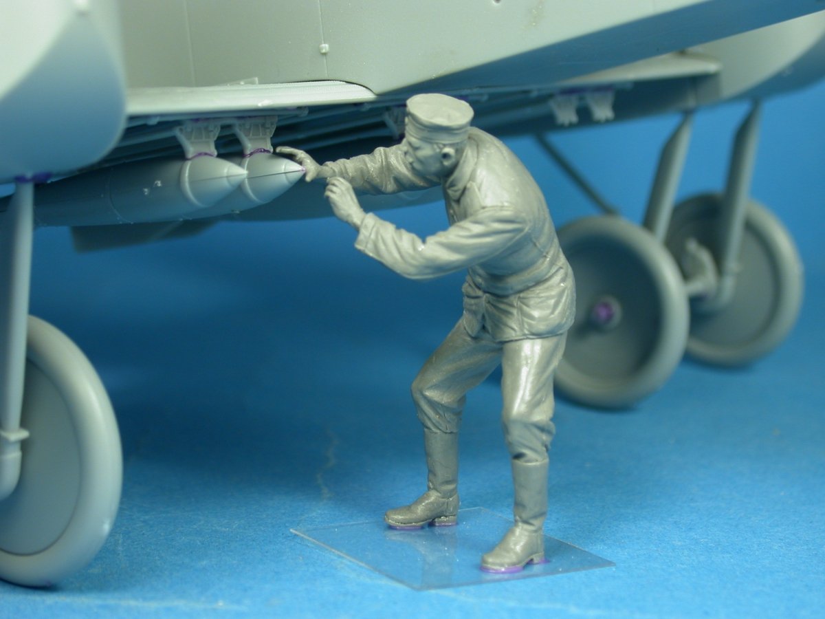 Maquette Copper State Models F32-014, membre d&amp;#39;équipage au sol d&amp;#39;un bombardier allemand n° 1, échelle 1/32