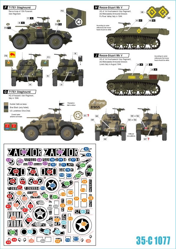 Star Decals 35-C1077 Polish Tanks in Italy # 1 1/35 – Bild 2