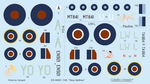 Exito ED48003 DECALS Sexy Spitfires - Supermarine Spitfire LF Mk Vb - VIII - IXe 1/48 – Bild 2