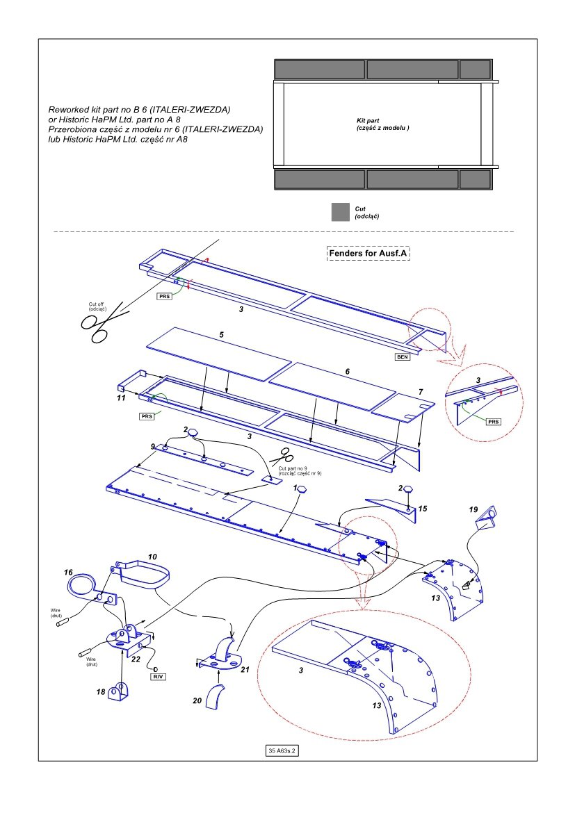 Aber 35A063 Błotniki do Panzer I, Ausf.A i B 1/35 – immagine 5