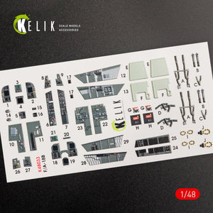 KELIK K48033 F/A-18B &amp;quot;HORNET&amp;quot; INTERIOR 3D DECALS FOR KINETIC KIT 1/48 – Bild 2