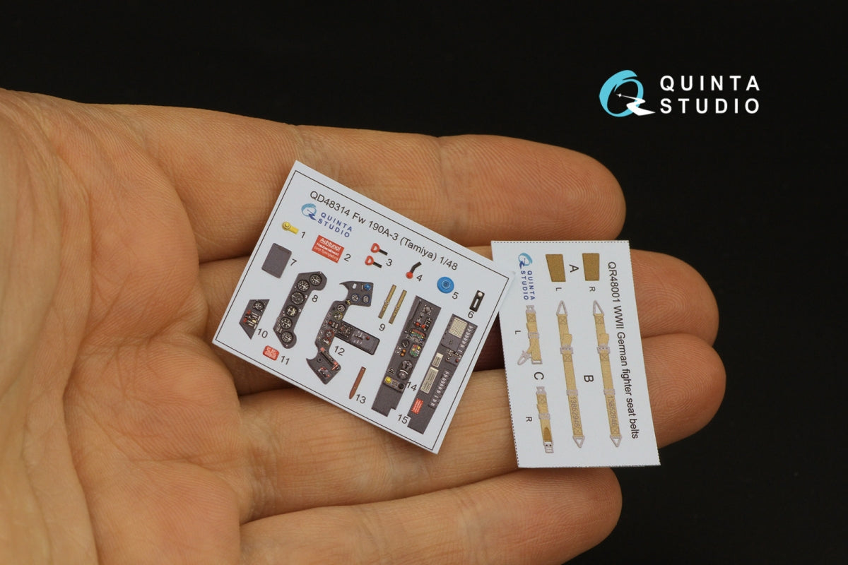 Quinta Studio QD48314 Fw 190A-3 3D-Printed &amp;amp; colored Interior on decal paper (Tamiya) 1/48 – image 4