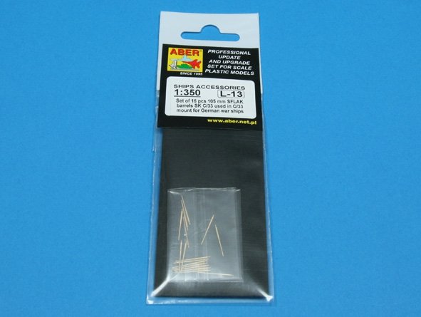 Aber 350L-13 Set of 16 pcs 105 mm SFLAK barrels SKC/33 used in C/31 mount for German war ships 1/350 – immagine 4
