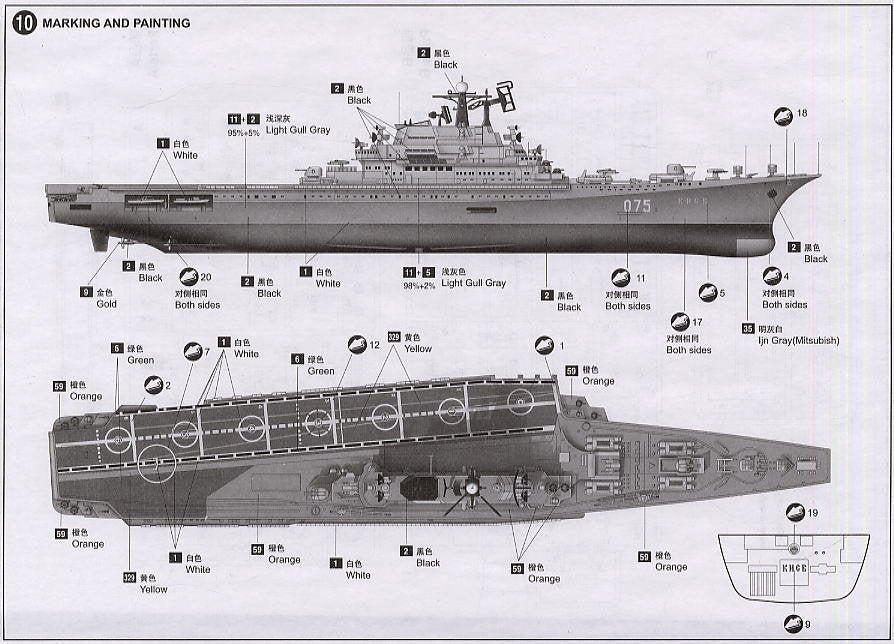 Trumpeter 05704 Aircraft Carrier USSR KIEV 1/700 – immagine 5