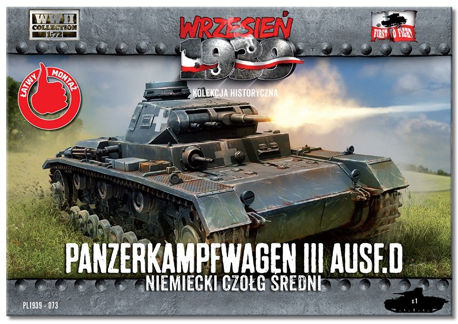 First to Fight PL073 Panzerkampfwagen III Ausf. D. Niemiecki czołg średni 1/72 – Bild 2