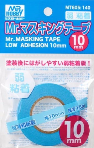 Ruban de masquage Mr. Hobby MT-605, faible adhérence, 10 mm