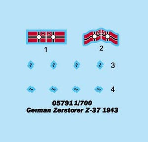 Trumpeter 05791 Zerstorer allemand Z-37 1943 1/700 – image 2