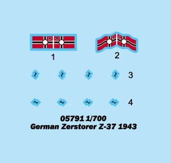 Trumpeter 05791 Zerstorer allemand Z-37 1943 1/700 – image 2