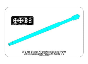 Aber 35L-326 Germ.75mm barrel for Pz VI F2 or G without muzzle brake Fit to Dragon models: 6360; 6363; 6594; 1/35 – zdjęcie 2