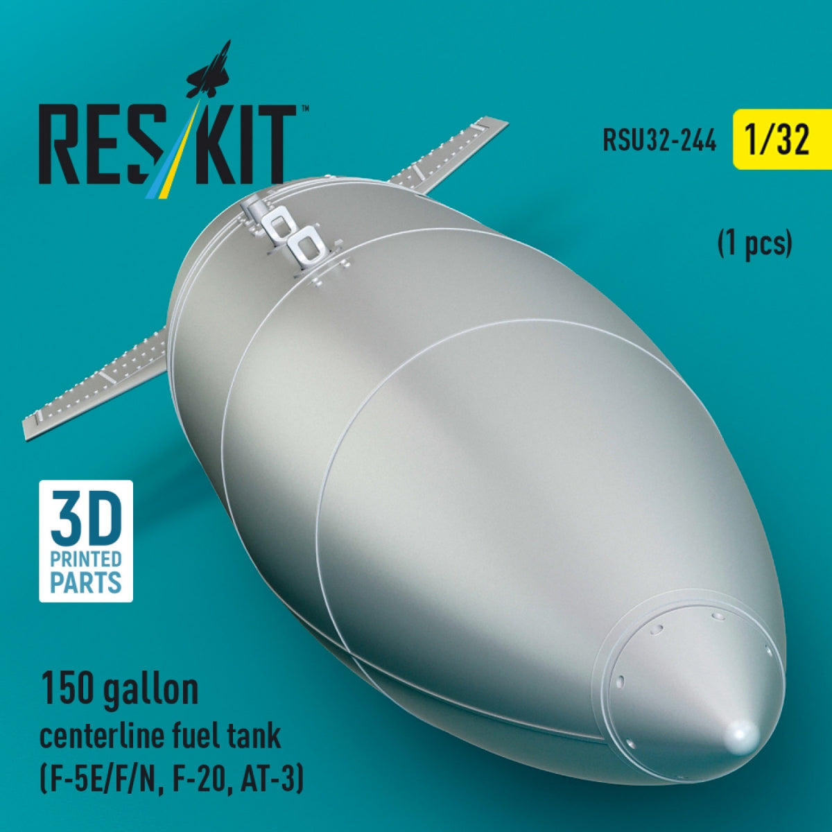 RESKIT RSU32-0244 150 gallon centerline fuel tank (F-5E/F/N, F-20, AT-3) (1 pcs) (3D Printed) 1/32