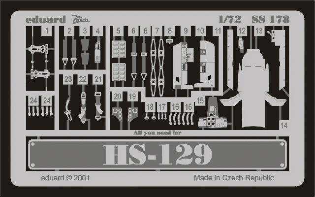 Eduard SS178 Hs 129 1/72 ITALERI