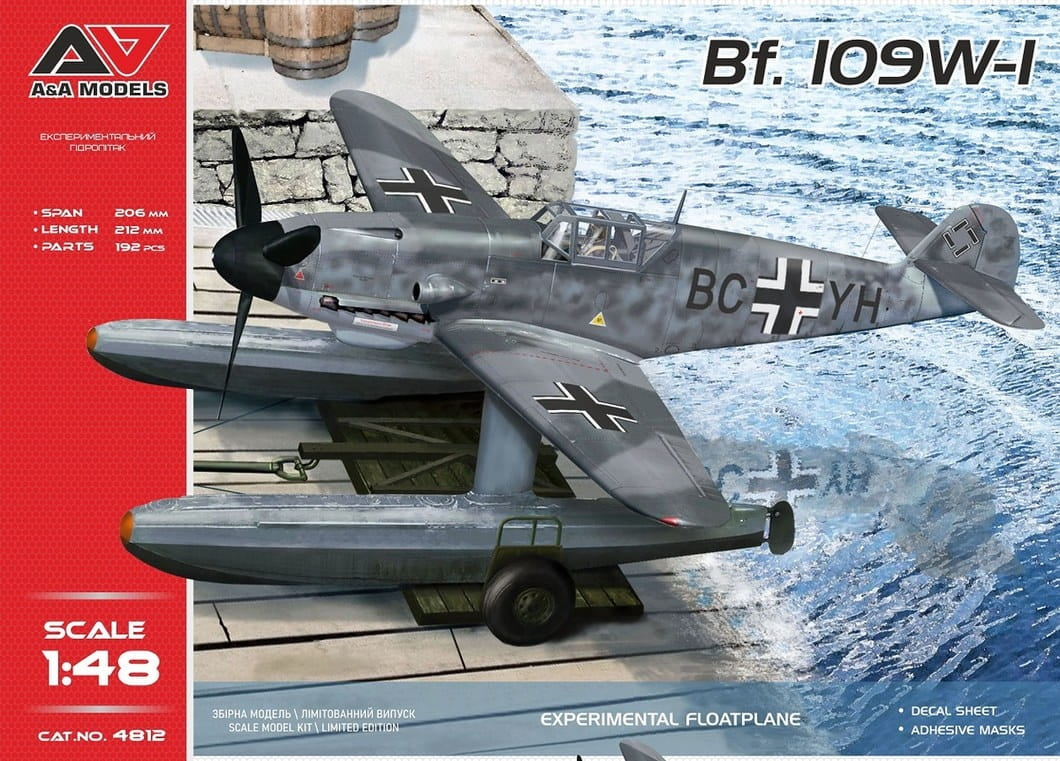 Maquette A&amp;A Models 4813 Bf 109W-I Hydravion expérimental 1/48 