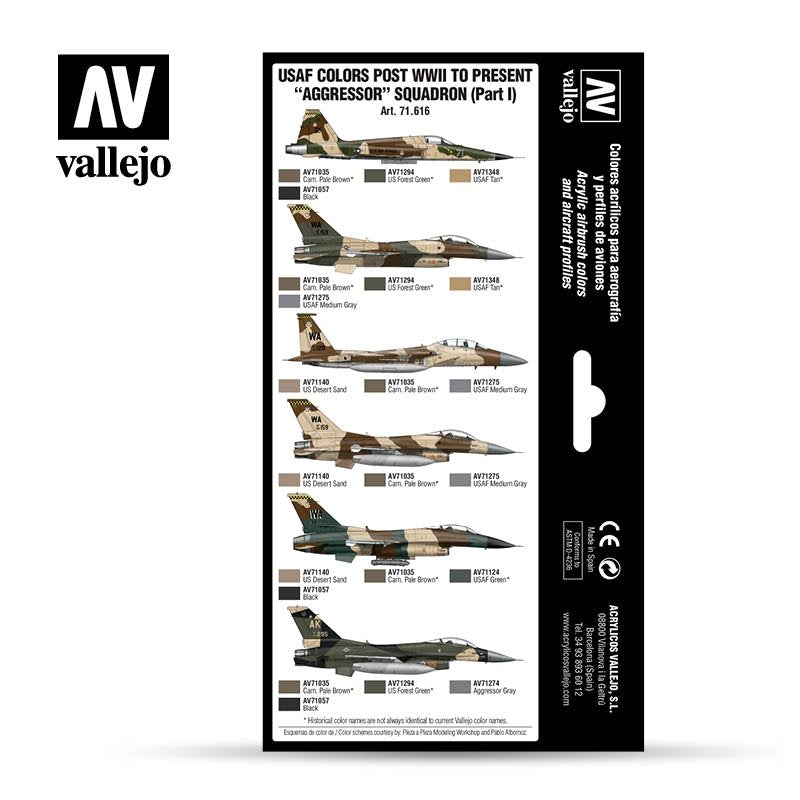 Vallejo 71616 USAF colors post WWII to present Aggressor Squadron Part I 8x17ml – immagine 2
