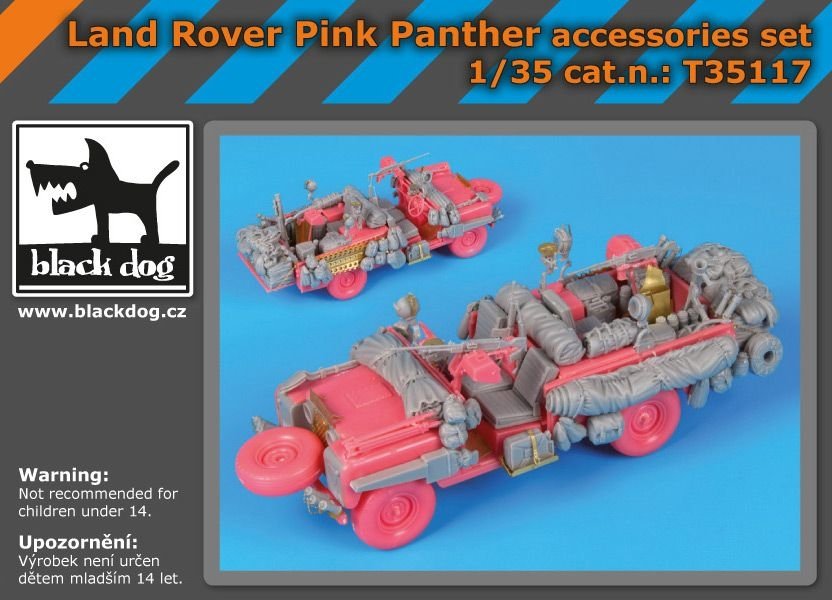 Ensemble d&amp;#39;accessoires Black Dog T35117 Land Rover Pink Panther 1/35