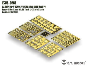 E.T. Model E35-098 Israel Merkava Mk.IV Tank LIC Side Skirts (For ACADEMY 13227) 1/35
