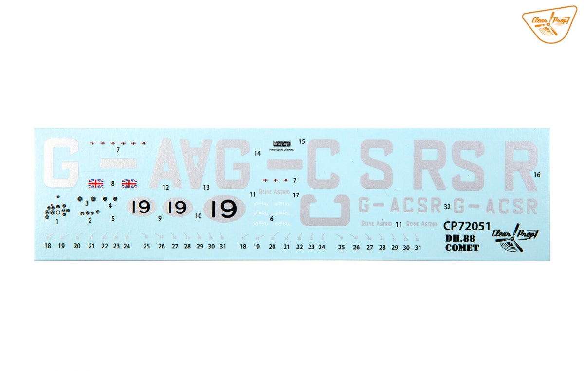 Clear Prop! CP72051 DH.88 COMET DH.88 Comet MacRobertson Trophy Air Race ADVANCED KIT 1/72 – immagine 21