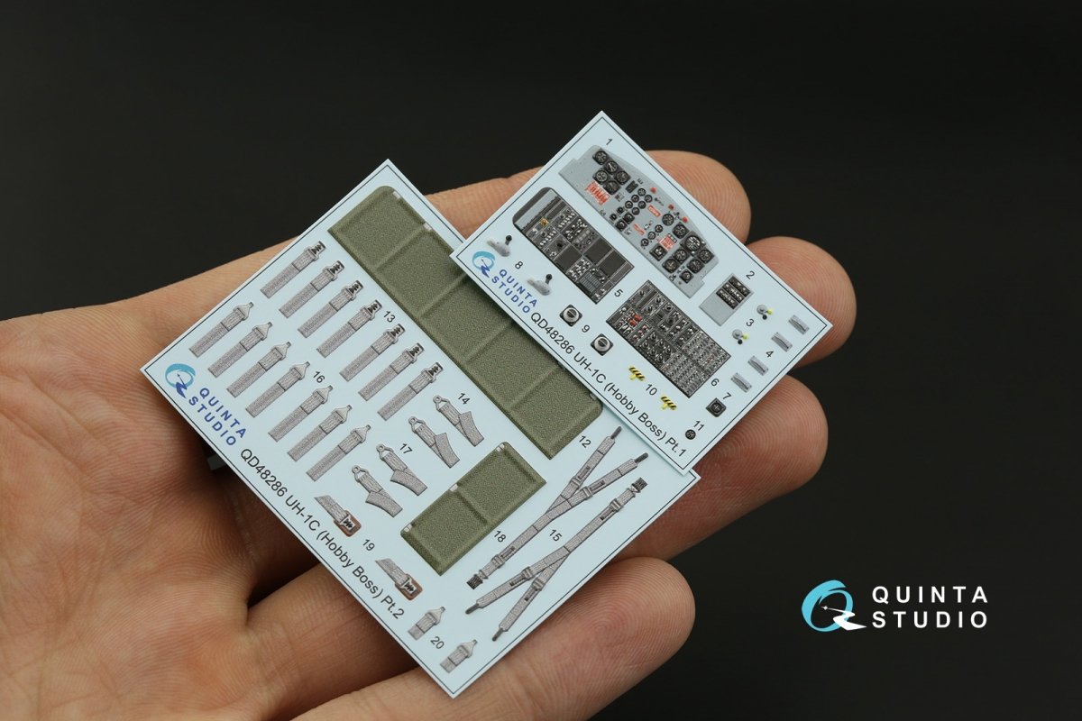 Quinta Studio QD48286 UH-1C 3D-Printed &amp;amp; coloured Interior on decal paper (HobbyBoss) 1/48 – immagine 4
