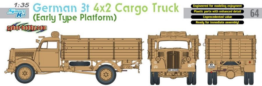 Cyber ​​Hobby 6716 Camion cargo allemand 3t 4x2 (plateforme type ancien) (1/35)