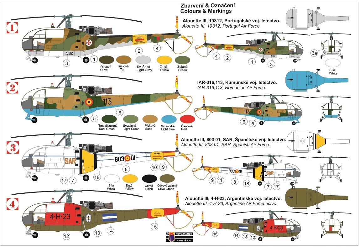 Kovozavody Prostejov KPM0279 Alouette III „International“ 1/72 – Bild 2