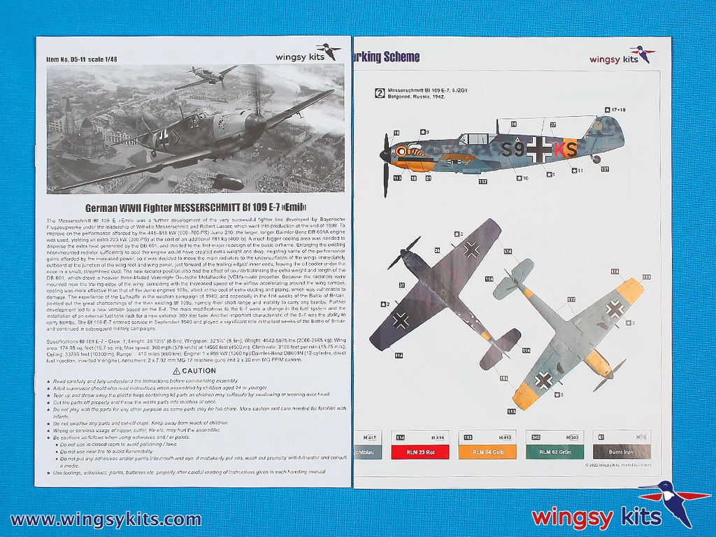 Wingsy Kits D5-11 German WWII Fighter MESSERSCHMITT Bf 109 E-7 1/48 – Bild 11