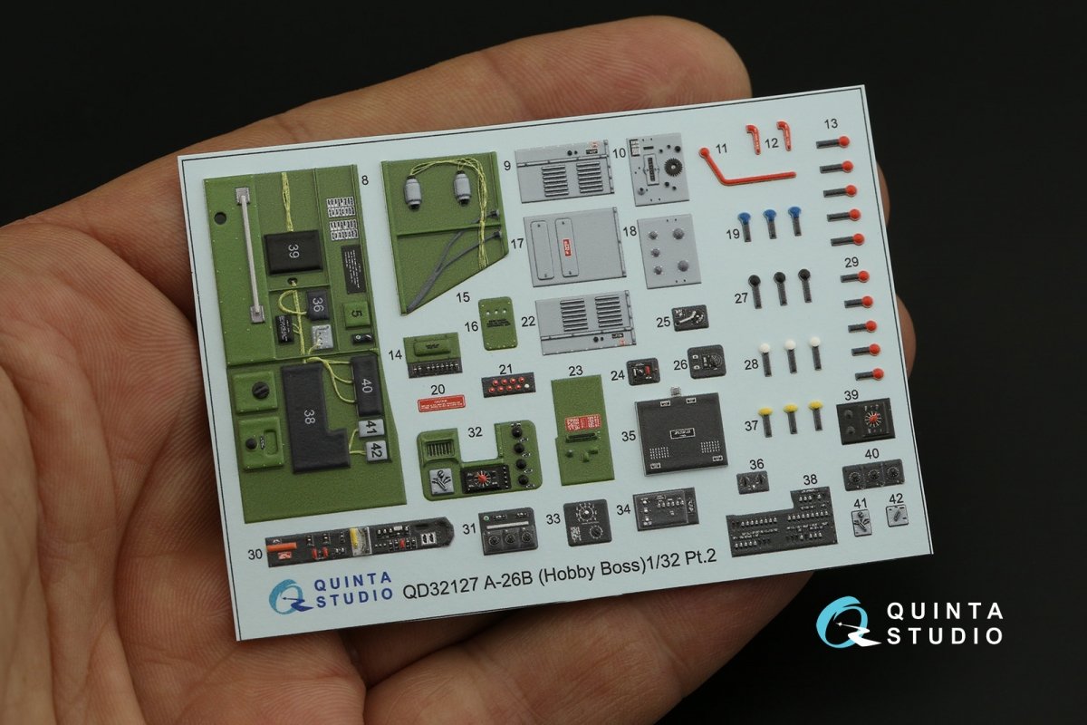 Intérieur imprimé en 3D et coloré sur papier décalcomanie Quinta Studio QD32127 A-26B (Hobby Boss) 1/32 – image 3