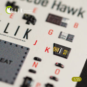 KELIK K35016 HH-60H RESCUE HAWK INTERIOR 3D DECALS FOR KITTY HAWK KIT 1/35 – Bild 6