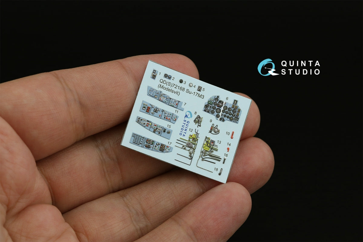 Quinta Studio QD+72168 Su-17M3 3D-Printed coloured Interior on decal paper (Modelsvit) (with 3D-printed resin part) 1/72 – Bild 3