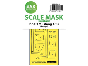 Art Scale Kit M32071 P-51D Mustang One-Sided Fit Mask for Tamiya 1/32