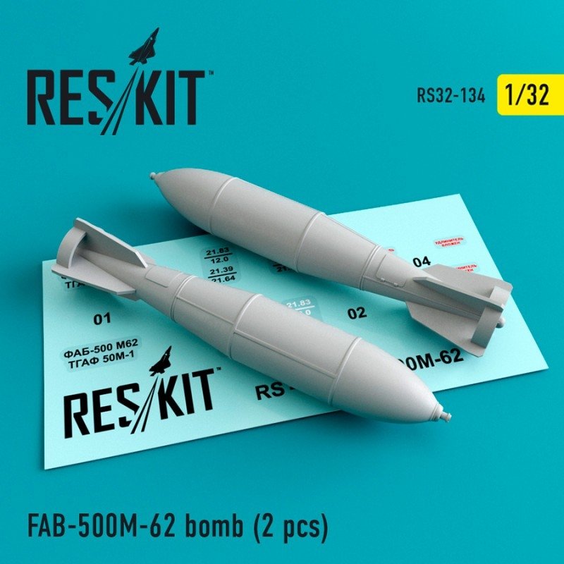 RESKIT RS32-0134 FAB-500 Bombe M-62 (2 pièces) 1/32