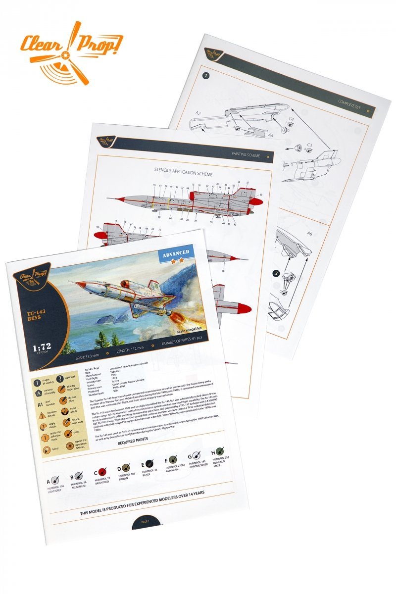 Clear Prop! CP72004 Tu-143 Reys ADVANCED KIT 1/72 – Bild 6