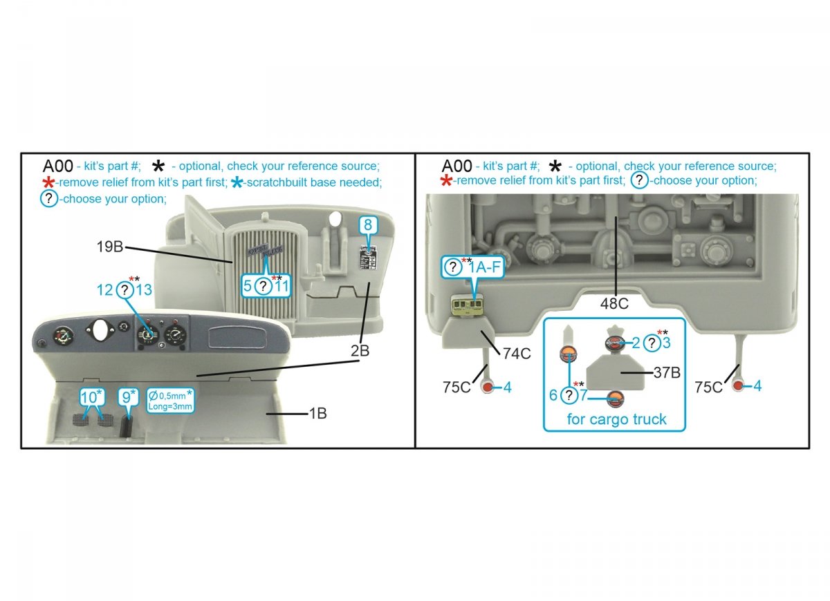 Quinta Studio QD48294 Opel Blitz family 3D-Printed &amp;amp; coloured Interior on decal paper (Tamiya/Italeri) 1/48 – imagen 2