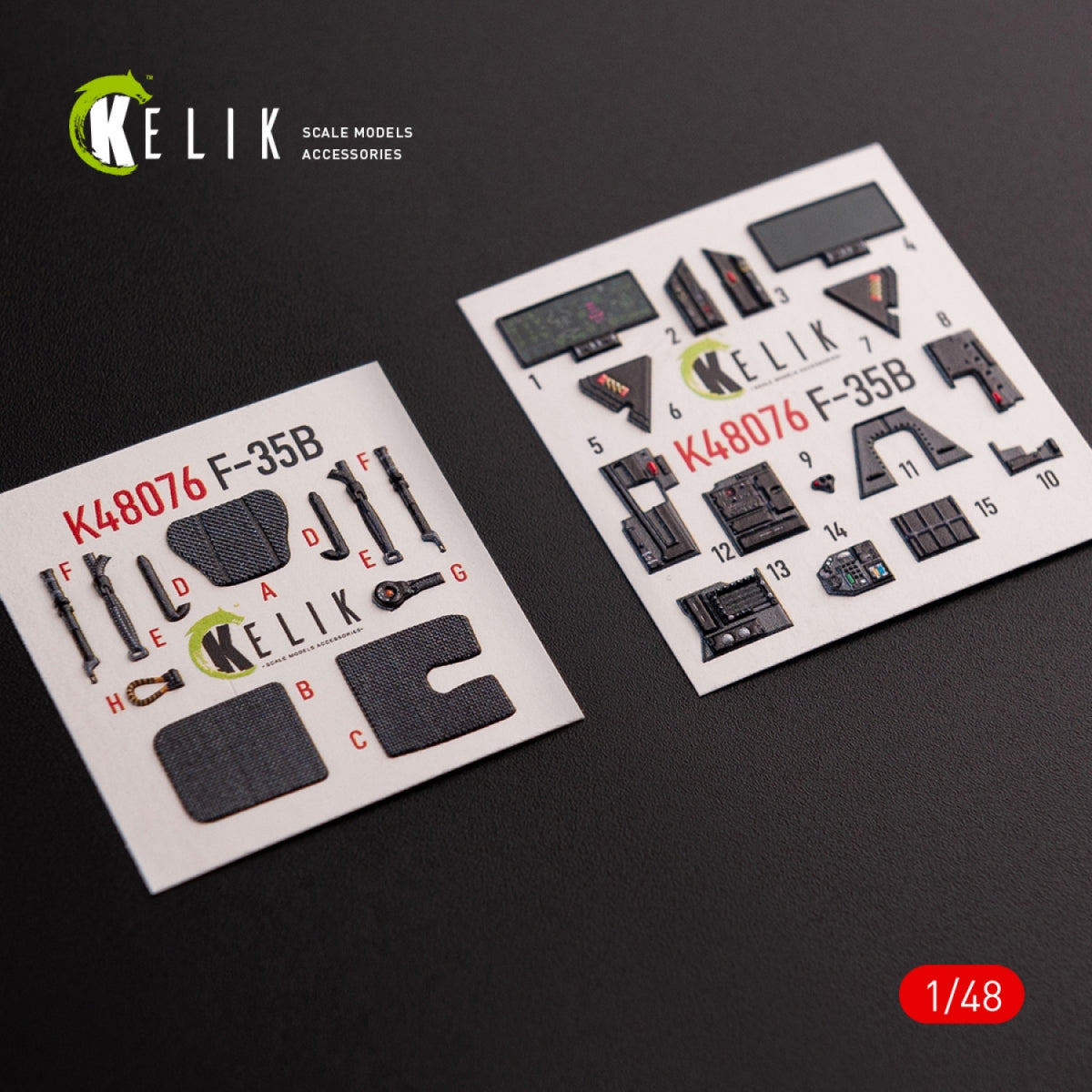 KELIK K48076 F-35B interior 3D decals for Tamiya kit 1/48