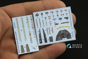 Quinta Studio QD32058 Bf 109K-4 3D-Printed &amp;amp; coloured Interior on decal paper (for Hasegawa kit) 1/32 – zdjęcie 2