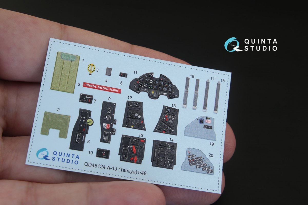 Quinta Studio QD48124 A-1J 3D-Printed &amp;amp; coloured Interior on decal paper (for Tamiya kit) 1/48 – immagine 4