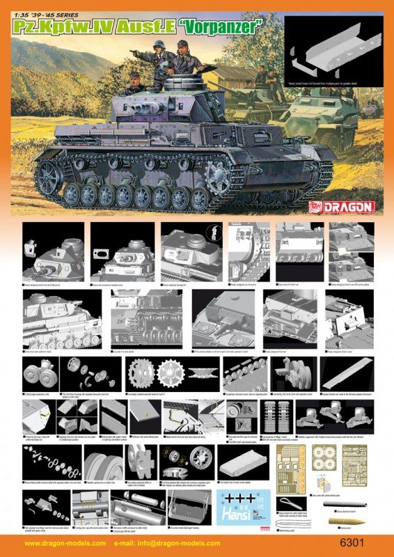 Dragon 6301 Pz.Kpfw. IV Ausf. E Vorpanzer 1/35 – immagine 2