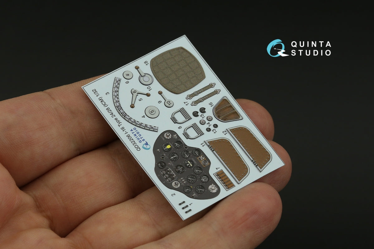 Quinta Studio QD32206 I-16 Type 24/28 3D-Printed coloured Interior on decal paper (ICM) 1/32 – immagine 10