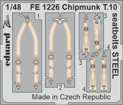 Ceintures de sécurité Eduard FE1226 Chipmunk T.10 STEEL AIRFIX 1/48