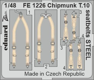 Ceintures de sécurité Eduard FE1226 Chipmunk T.10 STEEL AIRFIX 1/48