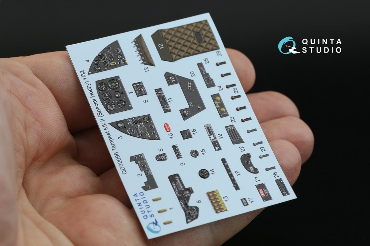 Quinta Studio QD32096 Tempest Mk.II 3D-Printed &amp;amp; coloured Interior on decal paper (Special Hobby/Revell) 1/32 – immagine 8
