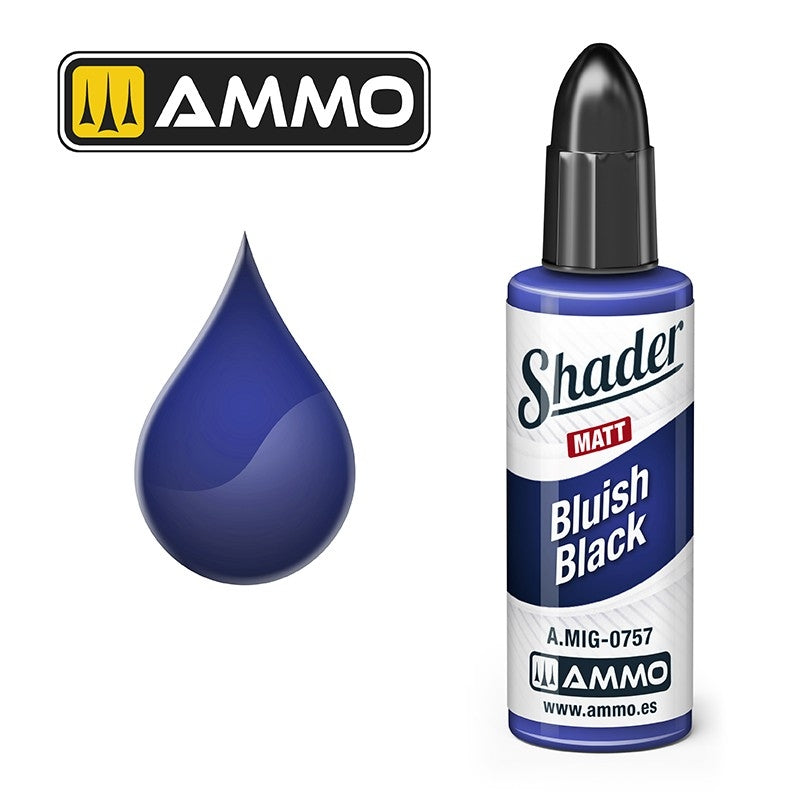 Munitions de Mig Jimenez A.MIG 0757 Blueish Black Shader Matt