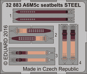 Eduard 32883 A6M5c seatbelts STEEL HASEGAWA 1/32