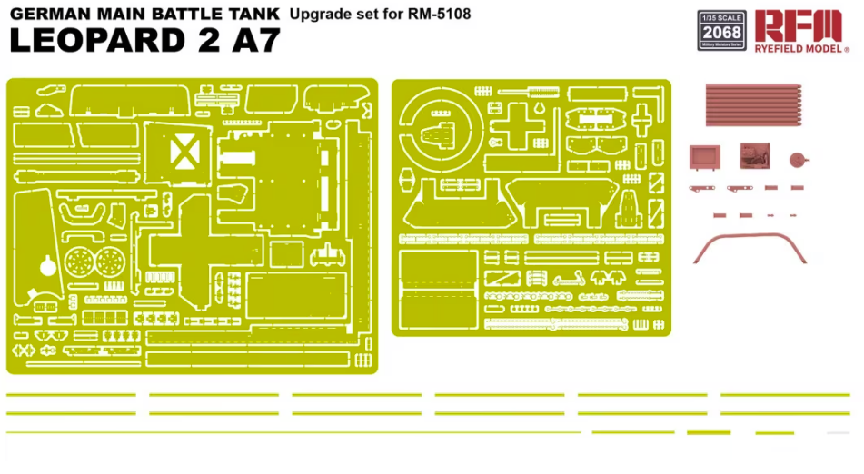 Kit d'amélioration Rye Field Model 2068 pour char de combat principal allemand Leopard 2 A7 (RFM 5108, échelle 1/35)